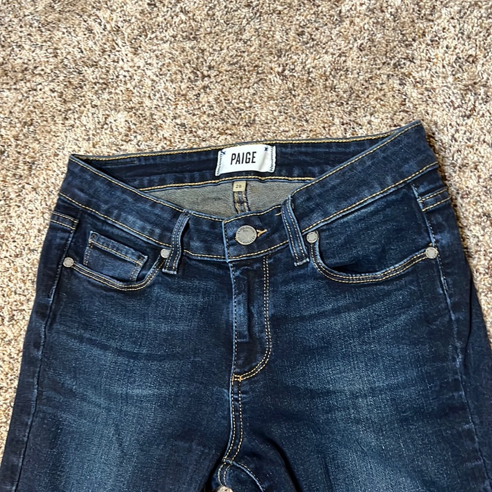 Paige low rise skinny jeans with zipper ankles